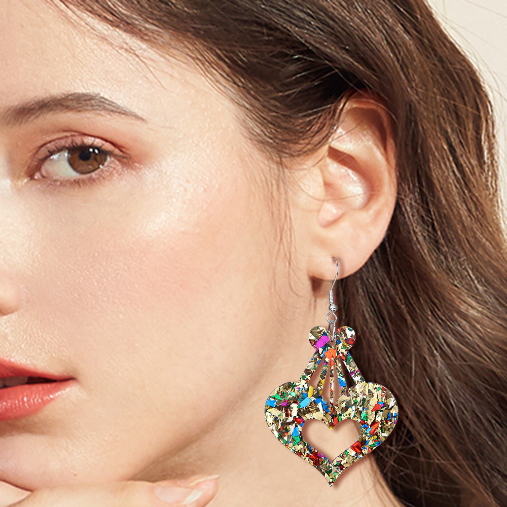 Wholesale Love Series Earrings Sweet Romantic Colorful Shiny Love Creative Earrings Valentine's Day Gift